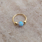 Blue Opal Nose Ring Gold Filled - Add a Touch of Glamour to Your Style 7mm