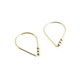 20 GA Gold-Filled Teardrop with 3 Gold Beads Hoop Earrings