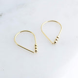 Gold Filled 18 mm Teardrop Earrings 3 Gold Filled Beads