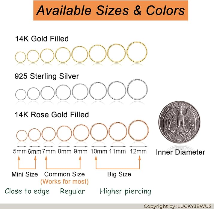 22 GA Gold-Filled 3-Pair Hoop Earrings Set (6, 7, & 8mm)