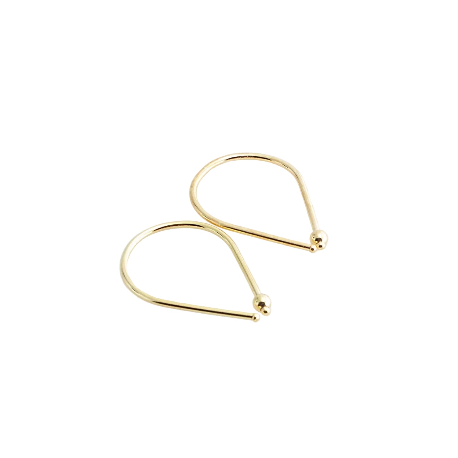 20 GA Gold-Filled Teardrop with Gold Bead Hoop Earrings