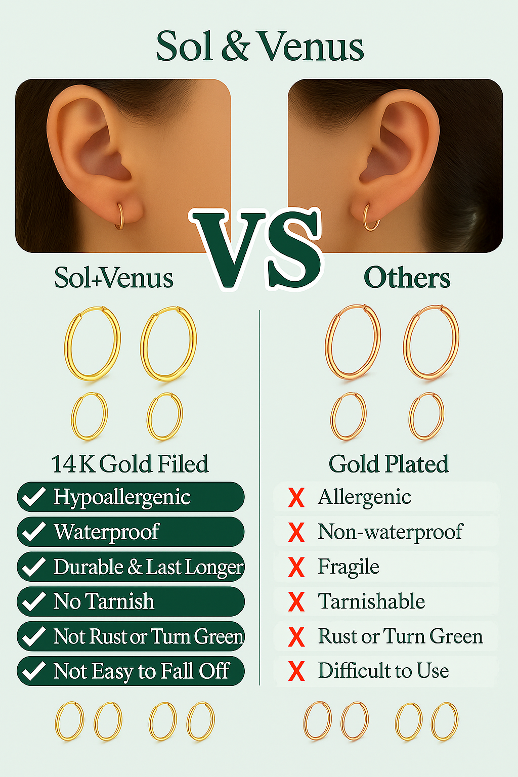 14K Gold-Filled Stacking Rings - Set of 7