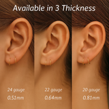 Gold Filled 2 Pair Set of 7mm and 8mm Hoop Earrings 22 GA