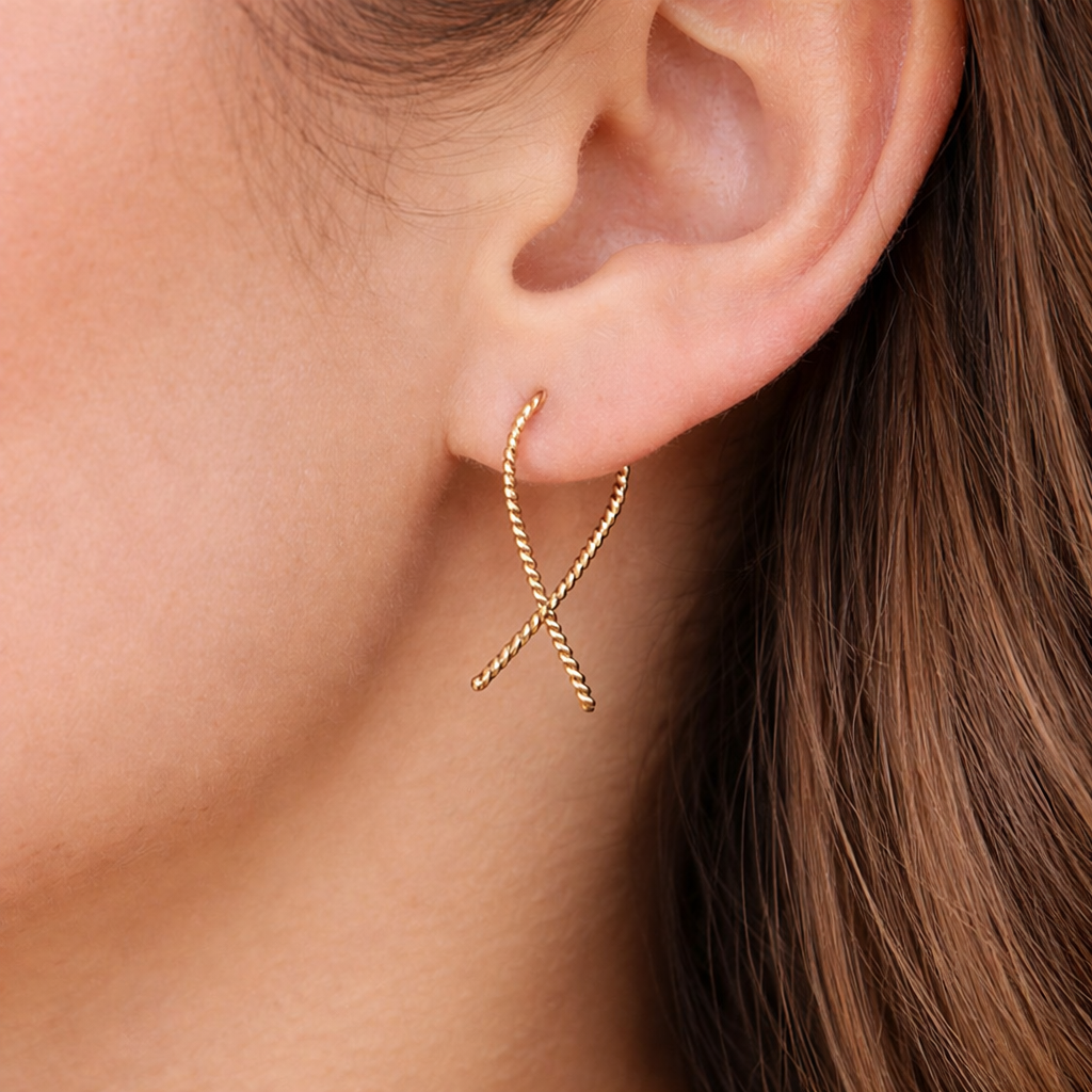 18 GA Gold-Filled Upside-Down Hoop Earrings