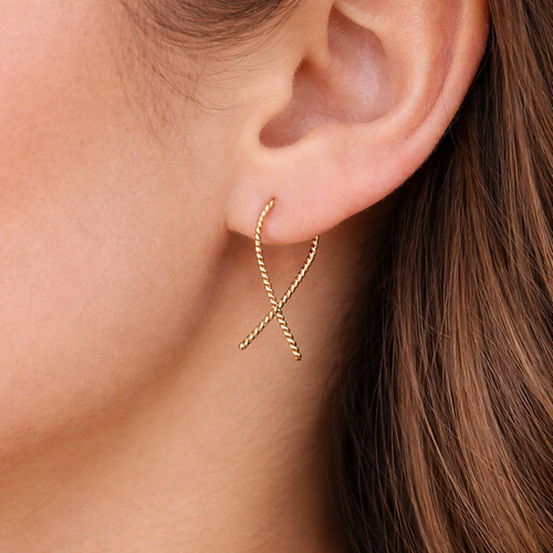 Gold-Filled Drop Hoop Earrings