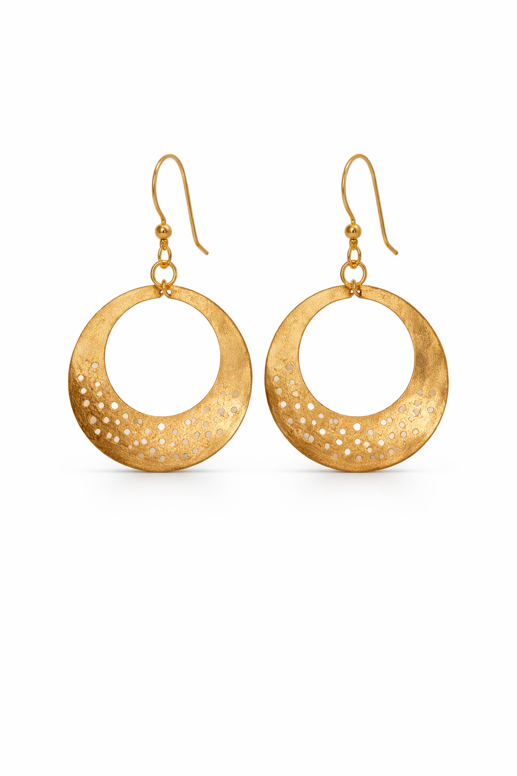 Gold-Plated Brass Hook Earrings
