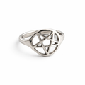 Sterling Silver Pentagram Star Ring