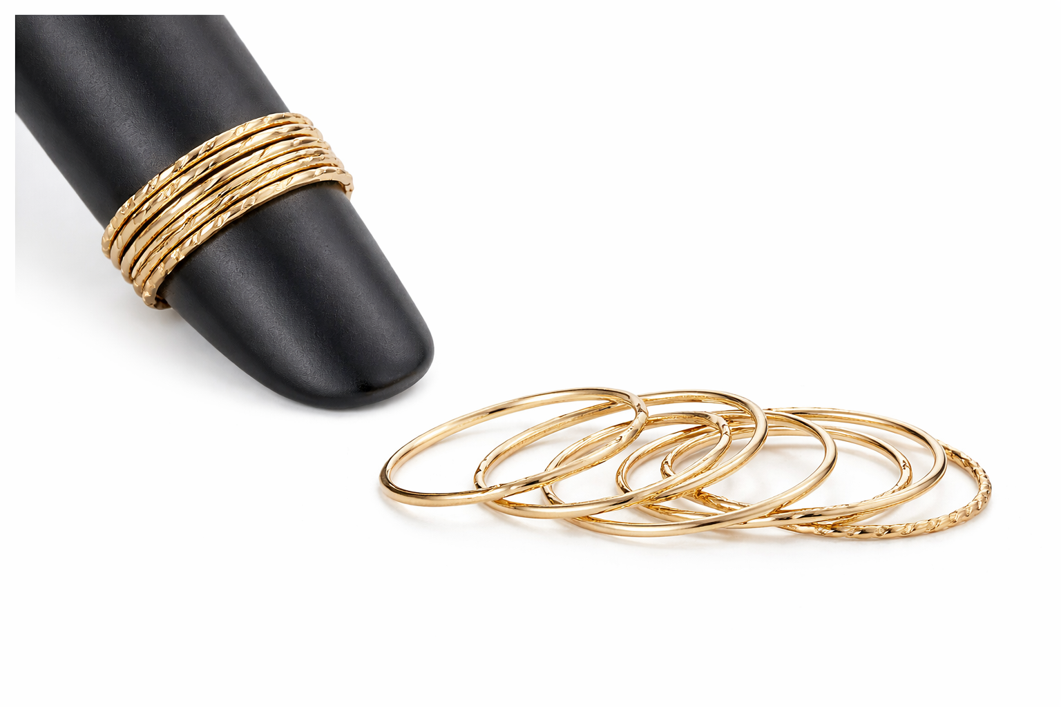 14K Gold-Filled Stacking Rings - Set of 7