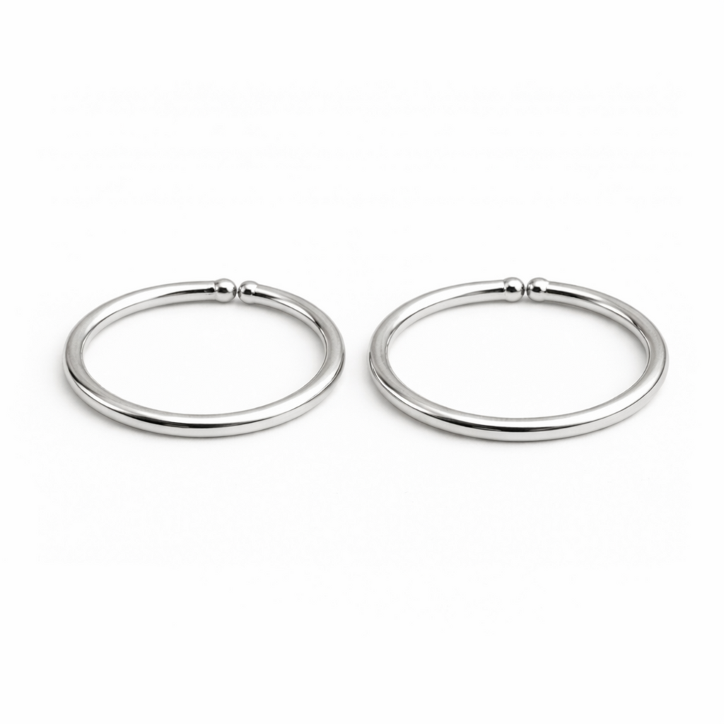 Sterling Silver Open Hoop Earrings