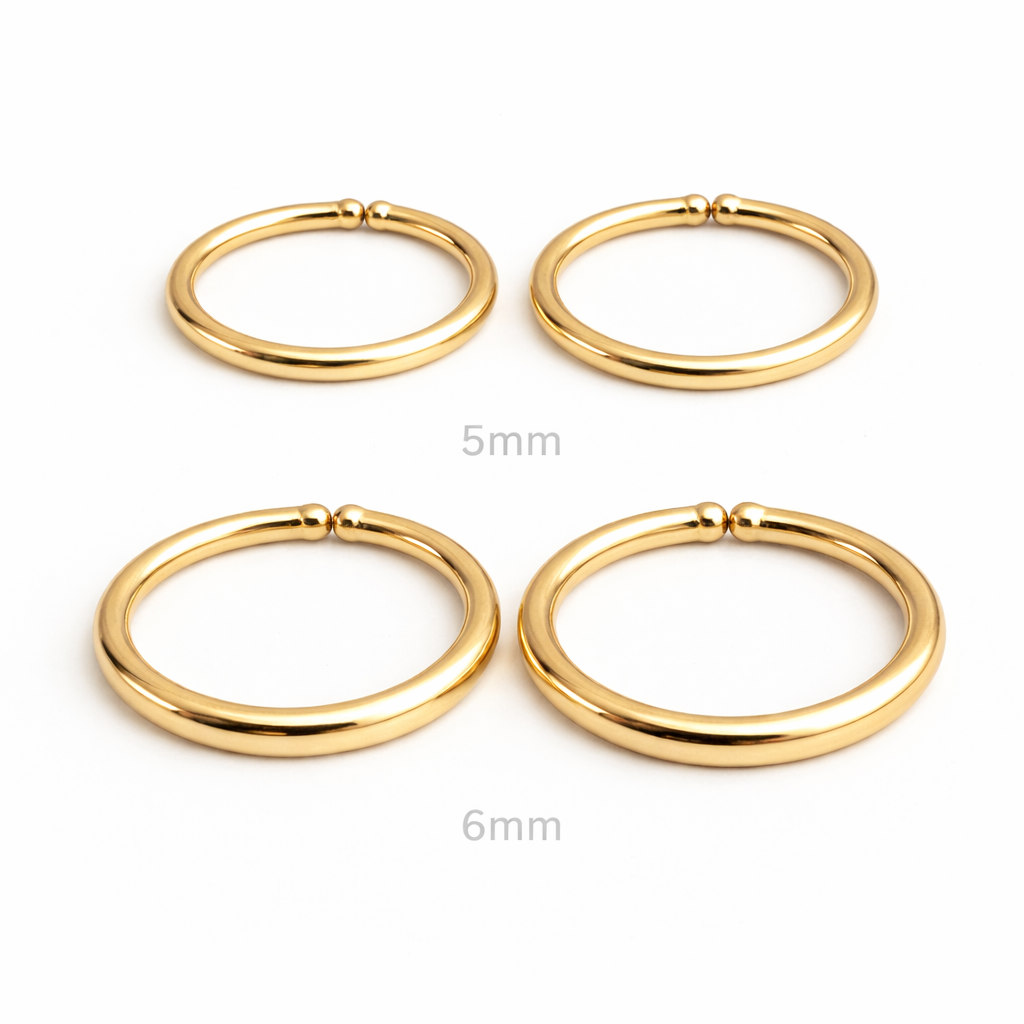 22 GA Gold-Filled Hoop Earrings – 2 Pair Set (5mm & 6mm)