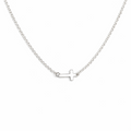 Sterling Silver Sideways Cross Necklace