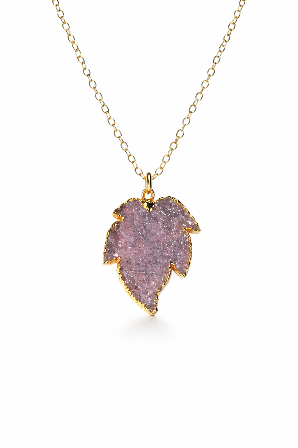 24K Gold Druzy Pendant Necklace