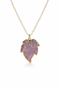 24K Gold Druzy Pendant Necklace