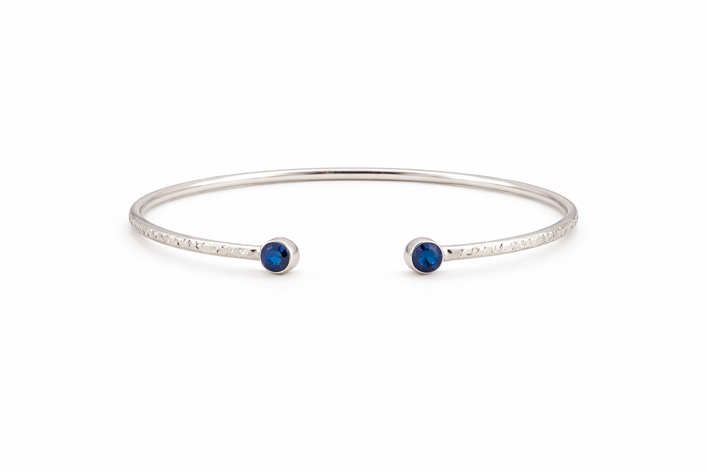 Blue Sapphire & Lapis Denim Cuff Bracelet