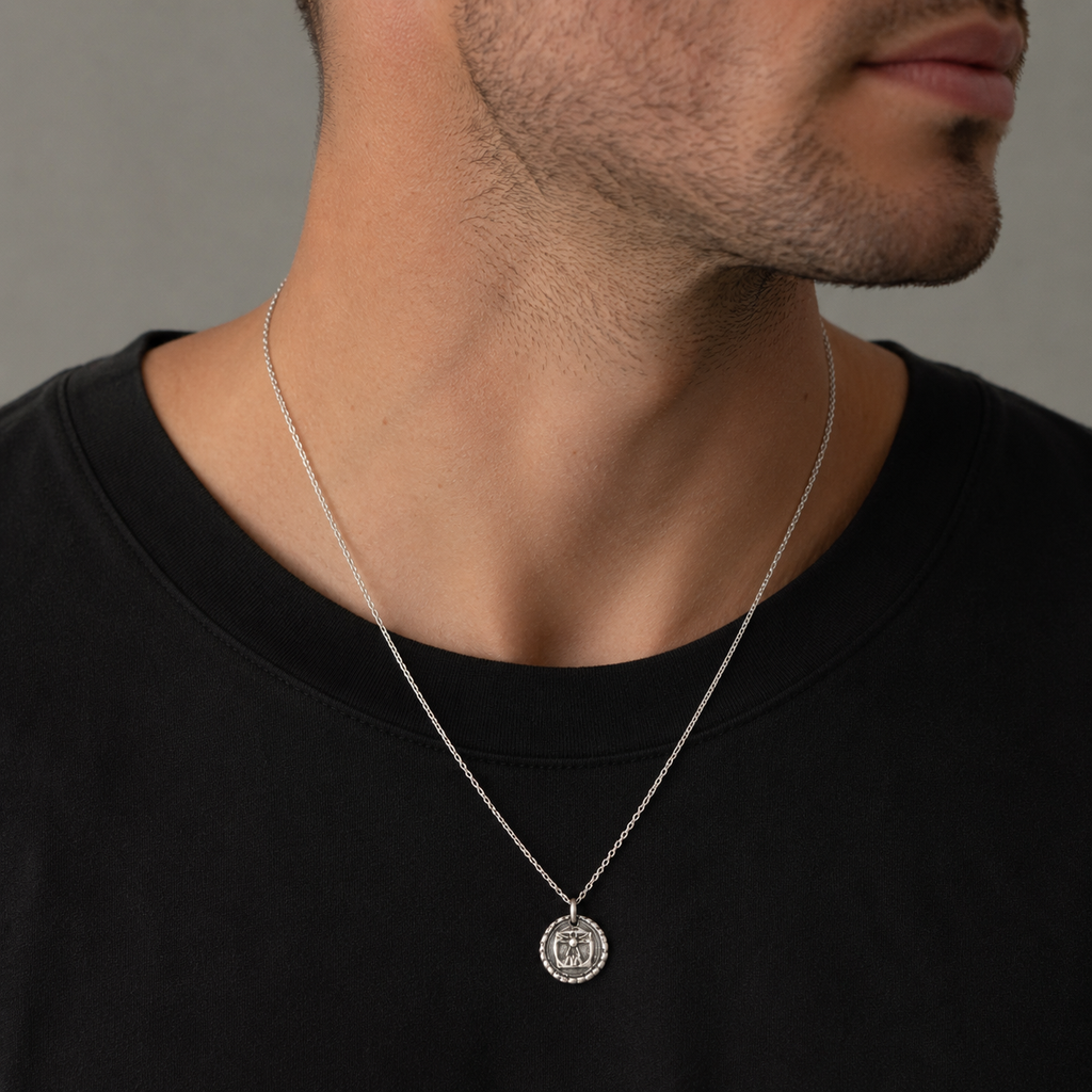 Leonardo da Vinci Silver Pendant Necklace