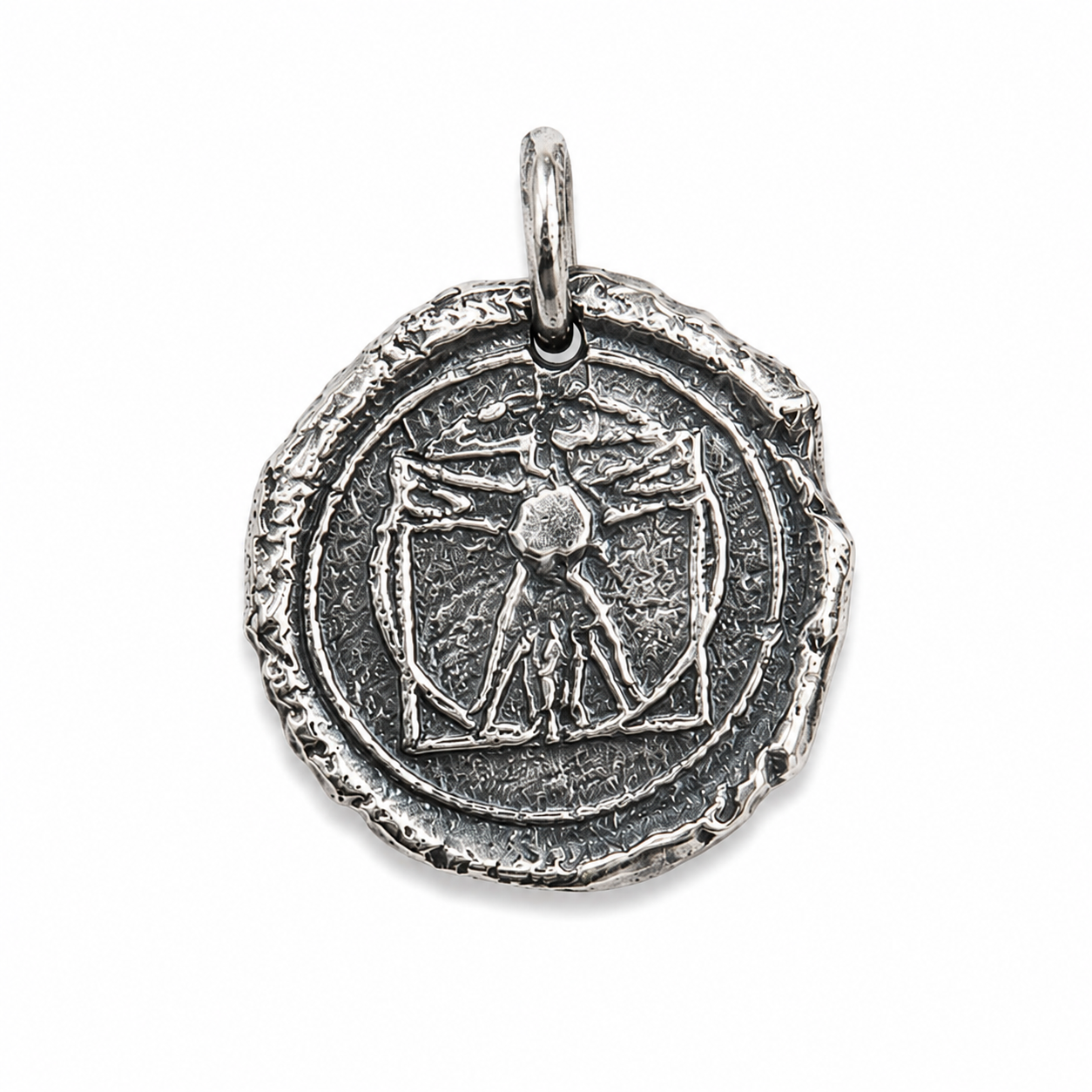 Vitruvian Man Pendant – Sterling Silver Necklace