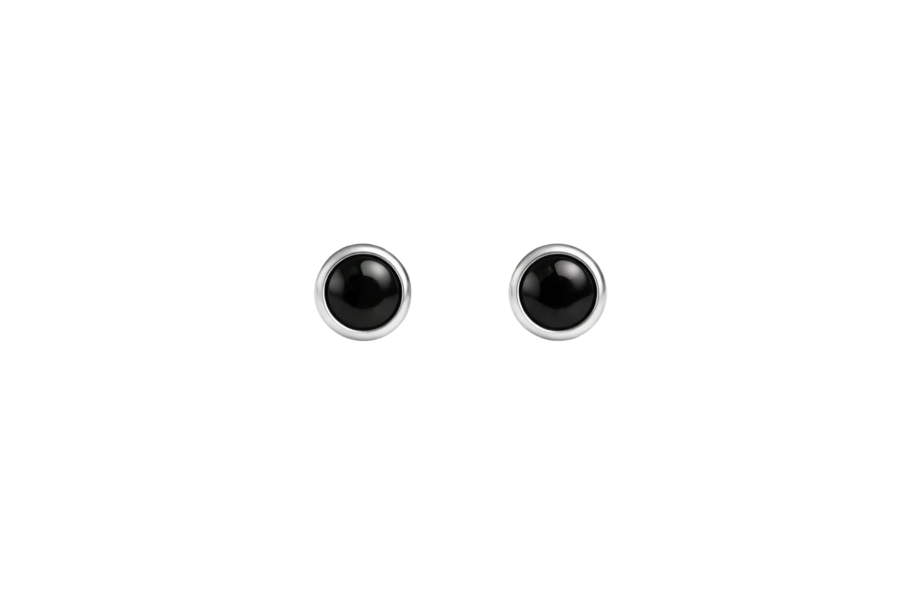 Sterling Silver Black Onyx Stud Earrings