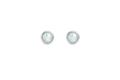 Sterling Silver White Opal Stud Earrings