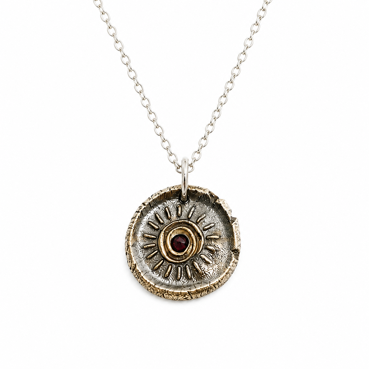 Black Spinel Sun Charm Necklace
