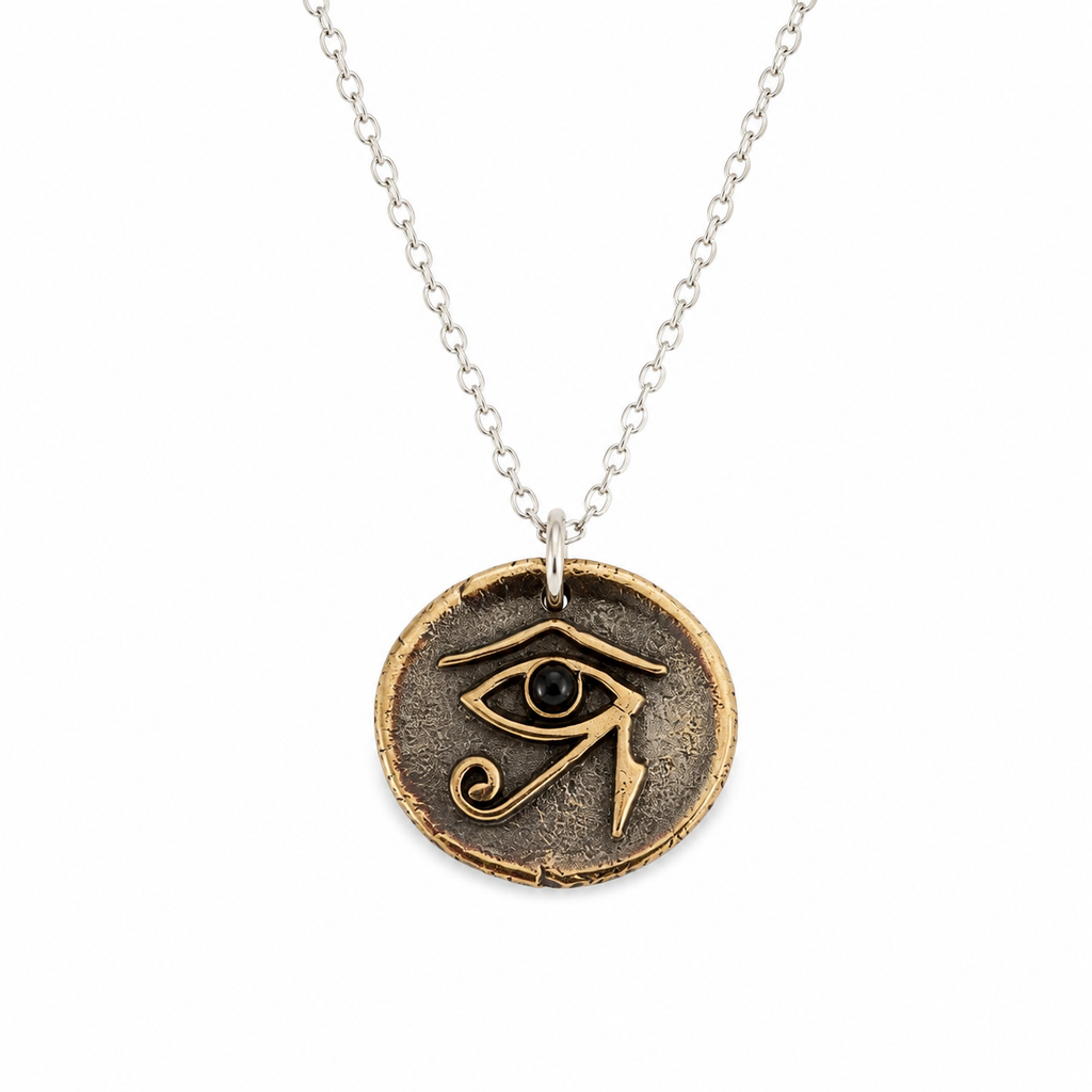 Eye of Horus Black Spinel Pendant Necklace