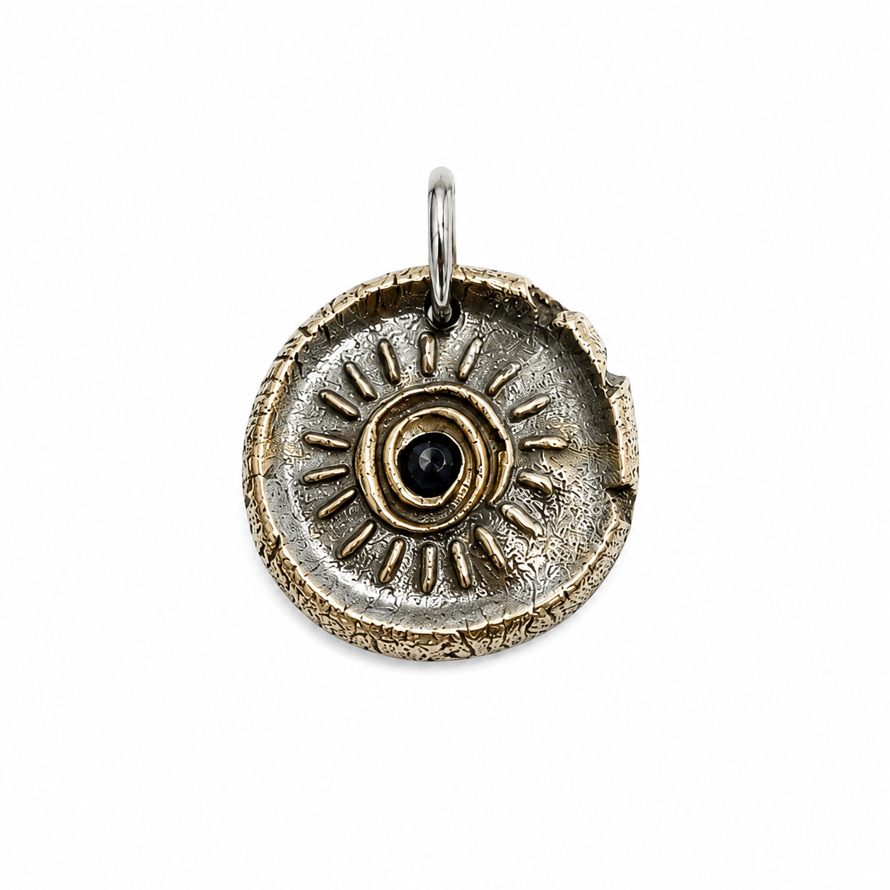 Black Spinel Sun Charm Necklace