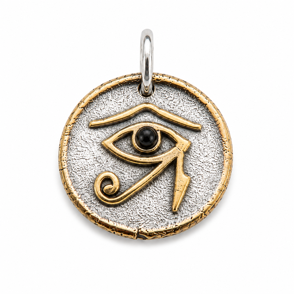 Eye of Horus Black Spinel Pendant Necklace