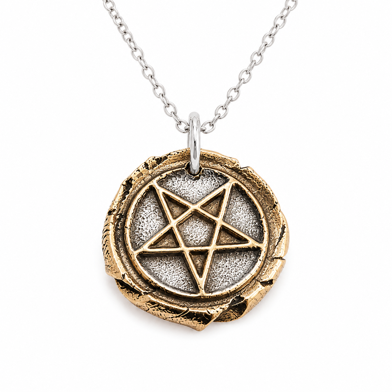 Bronze Pentagram Pendant Necklace