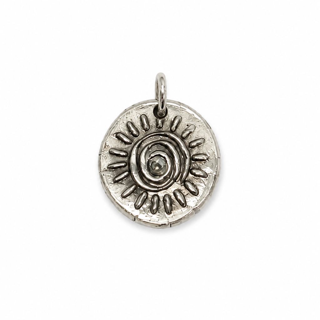 White Bronze Sun Necklace