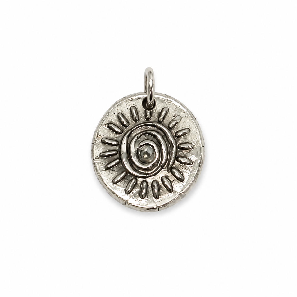 White Bronze Sun Necklace