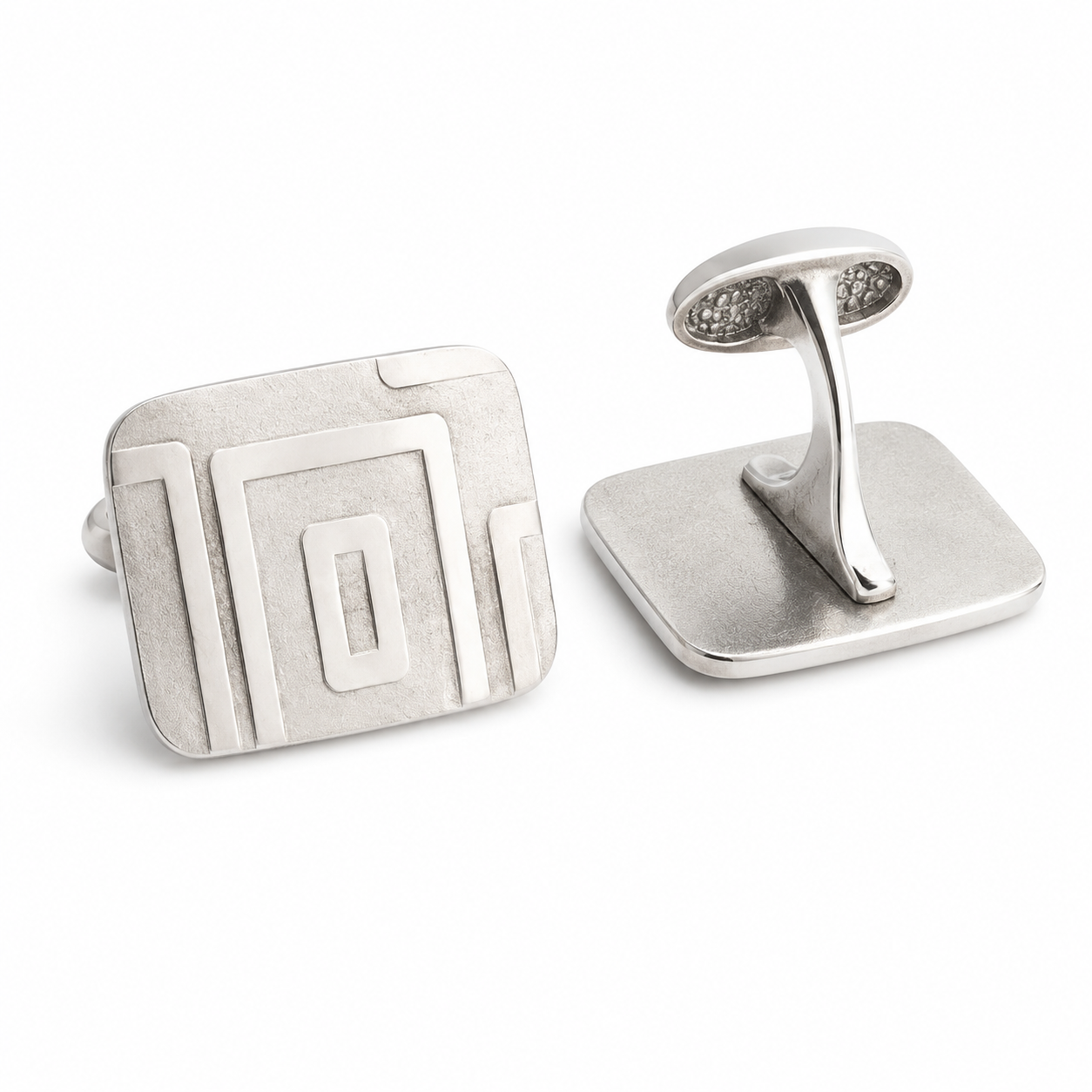 Sterling Silver Greek Key Cufflinks