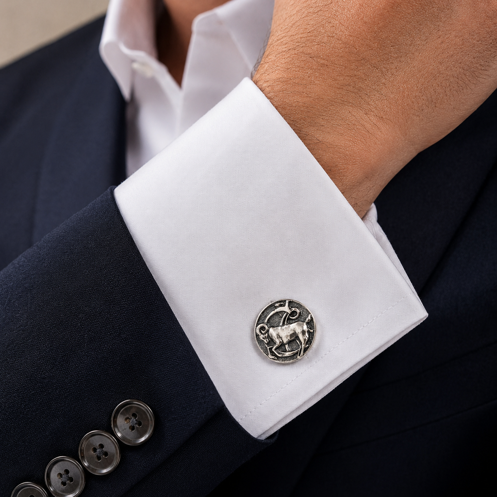 Sterling Silver Aries Zodiac Cufflinks