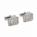 Classic Sterling Silver Greek Key Cufflinks