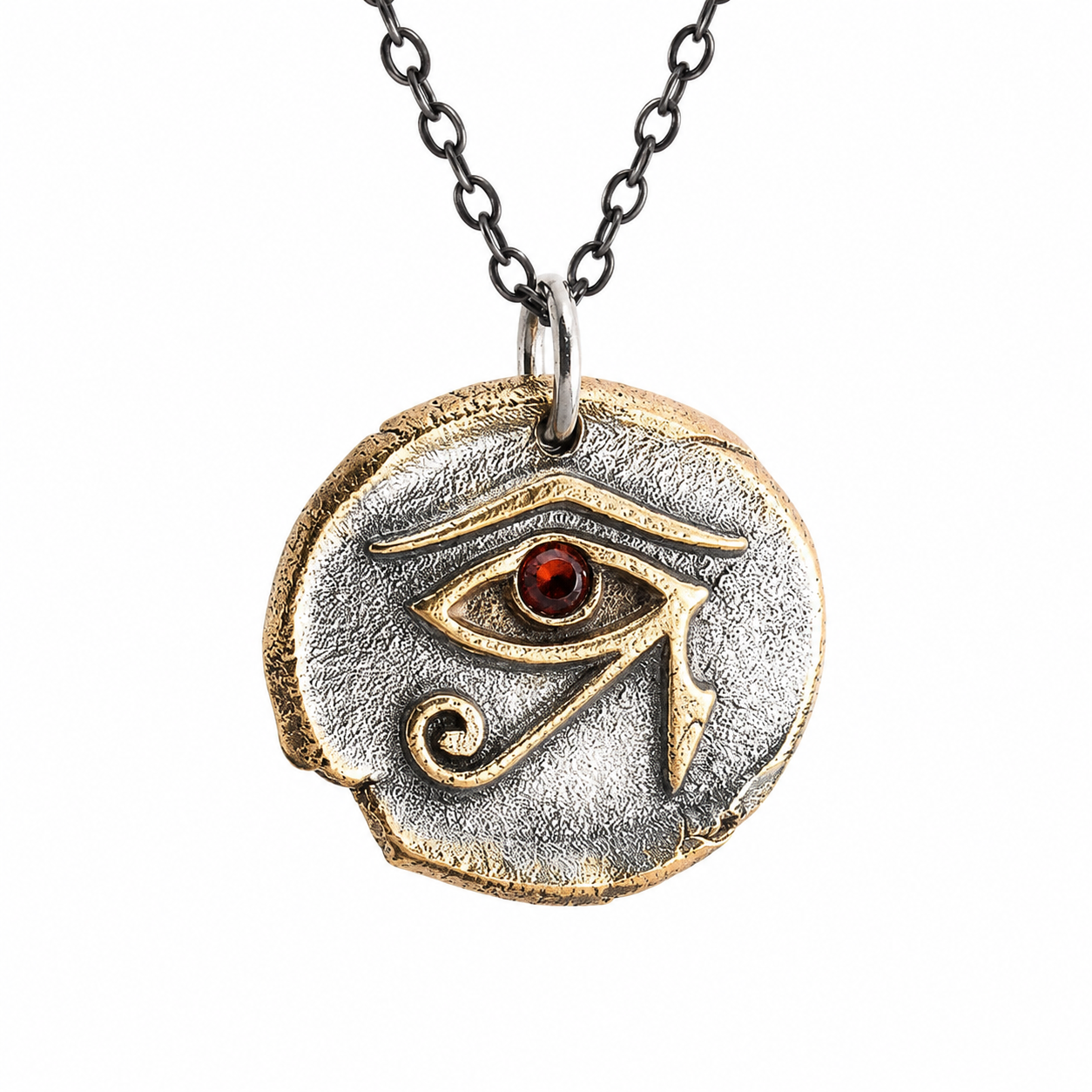 Eye of Horus Red Ruby Pendant Necklace