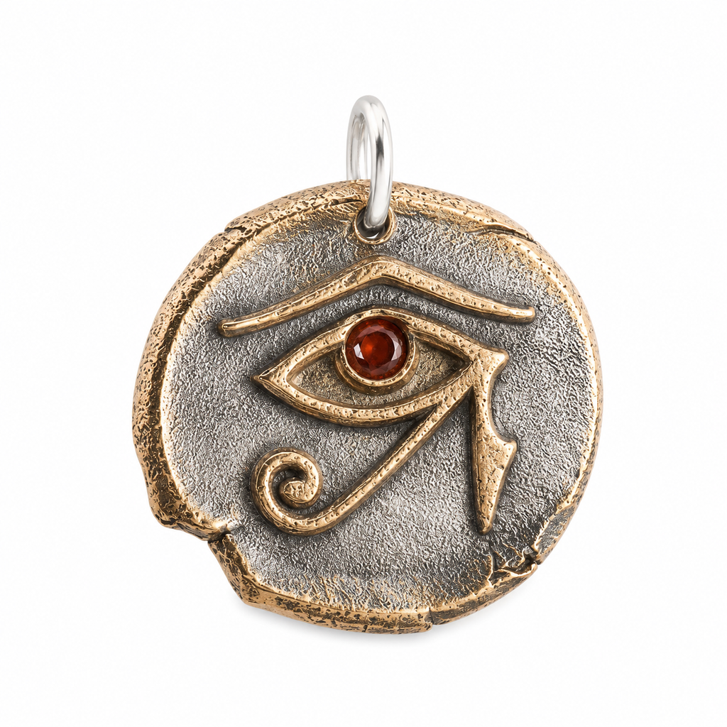 Eye of Horus Red Ruby Pendant Necklace