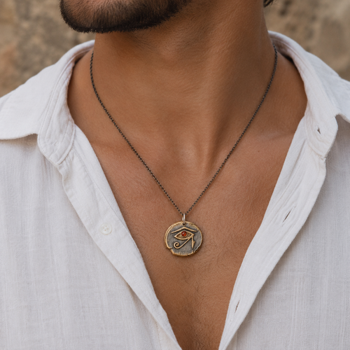 Eye of Horus Red Ruby Pendant Necklace