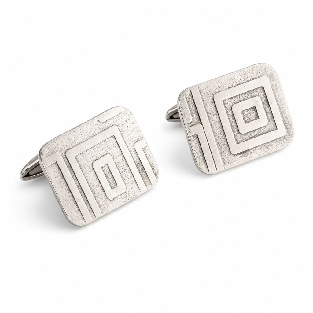 Sterling Silver Greek Key Cufflinks