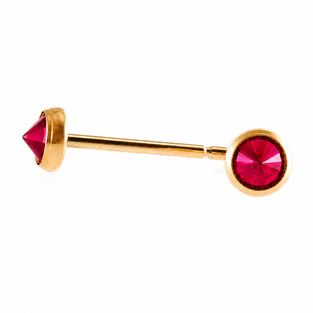 Solid Gold Ruby Stud Earrings
