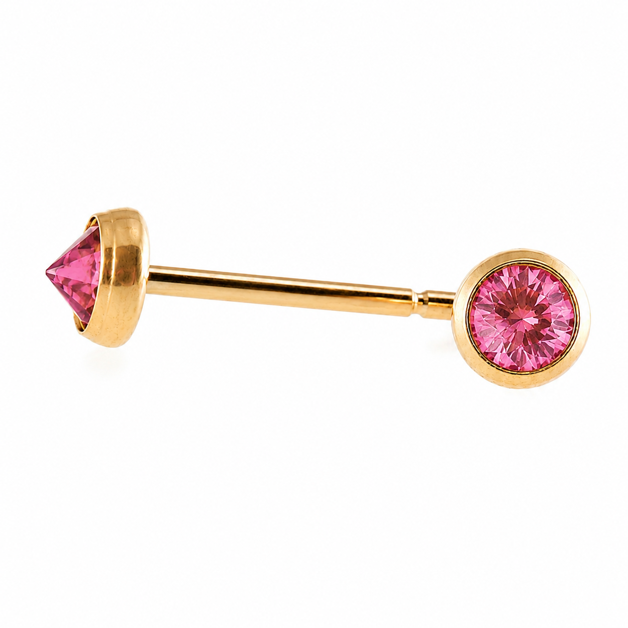 Gold-Filled Pink Tourmaline Stud Earrings