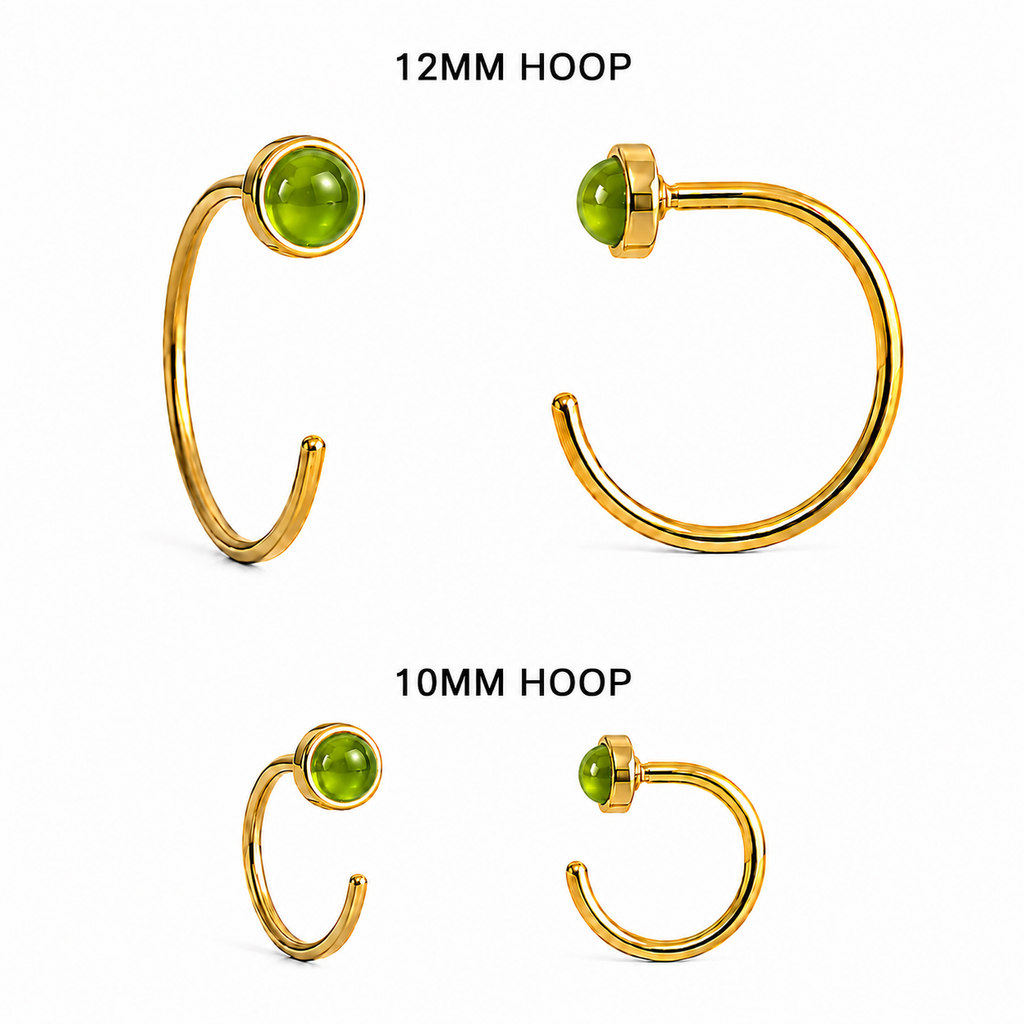 Gold-Filled Peridot Half Hoop Earrings
