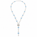 Aquamarine Freshwater Pearl Lariat Necklace
