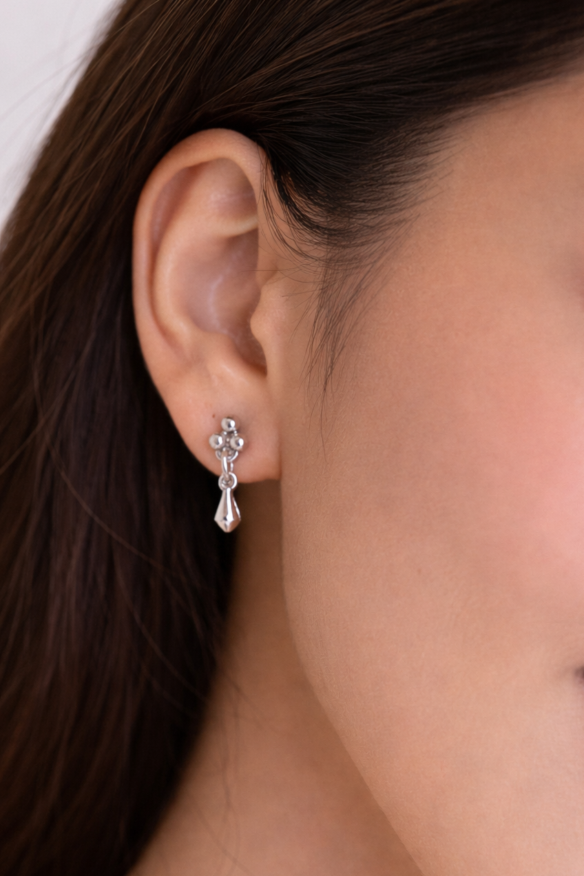 Sterling Silver Kite-Shaped Drop Earrings