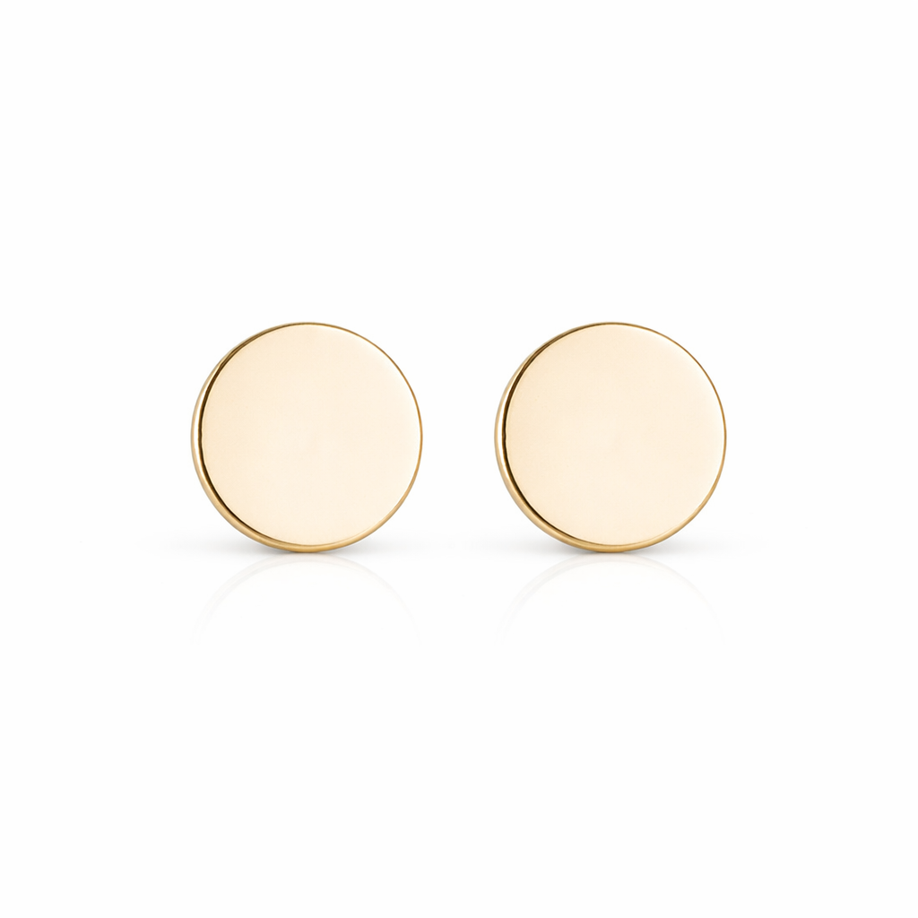Solid Gold Shiny Finish Stud Post Earrings (5mm)