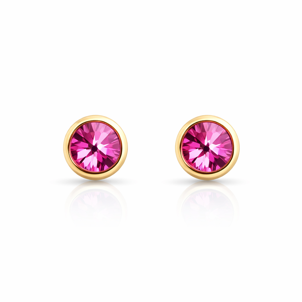 Solid Gold Ruby Stud Earrings (4mm)