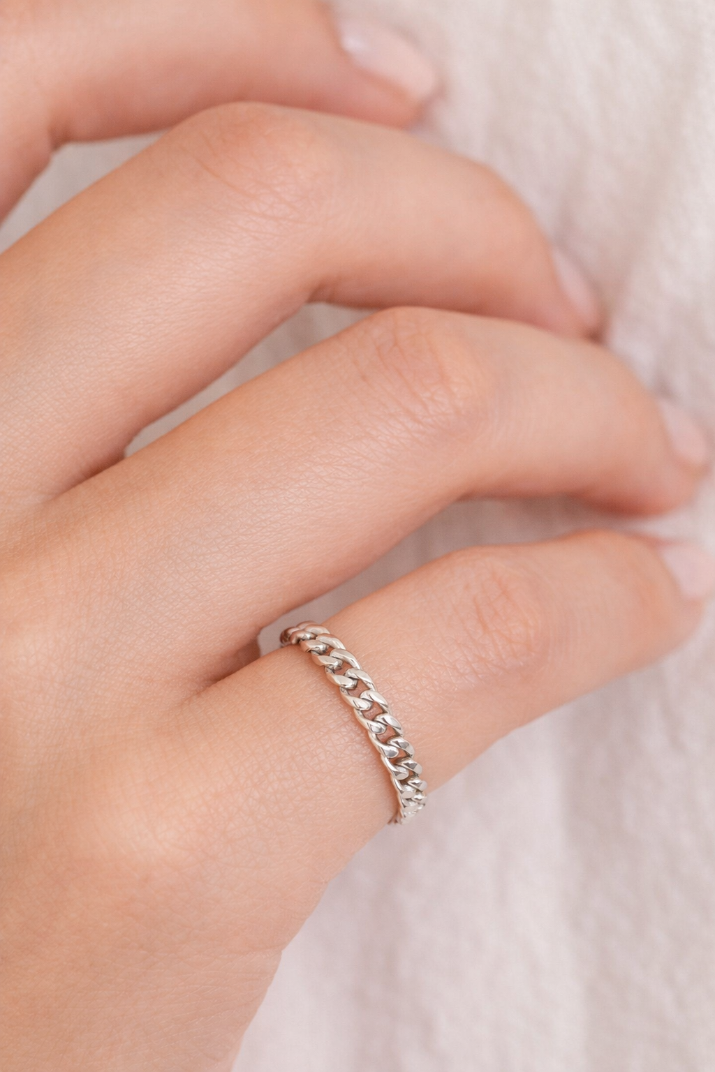 Sterling Silver Chain Band Ring