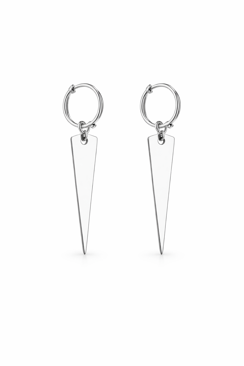 Sterling Silver Trapezoid Hoop Drop Earrings