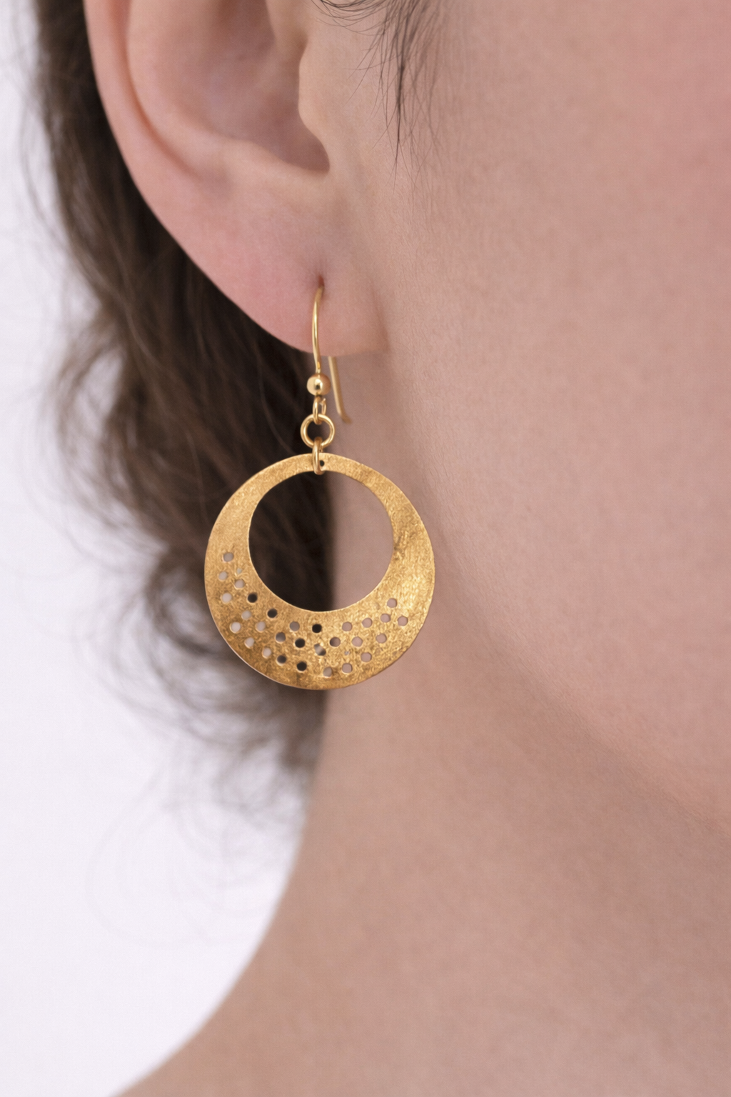 Gold-Plated Brass Hook Earrings