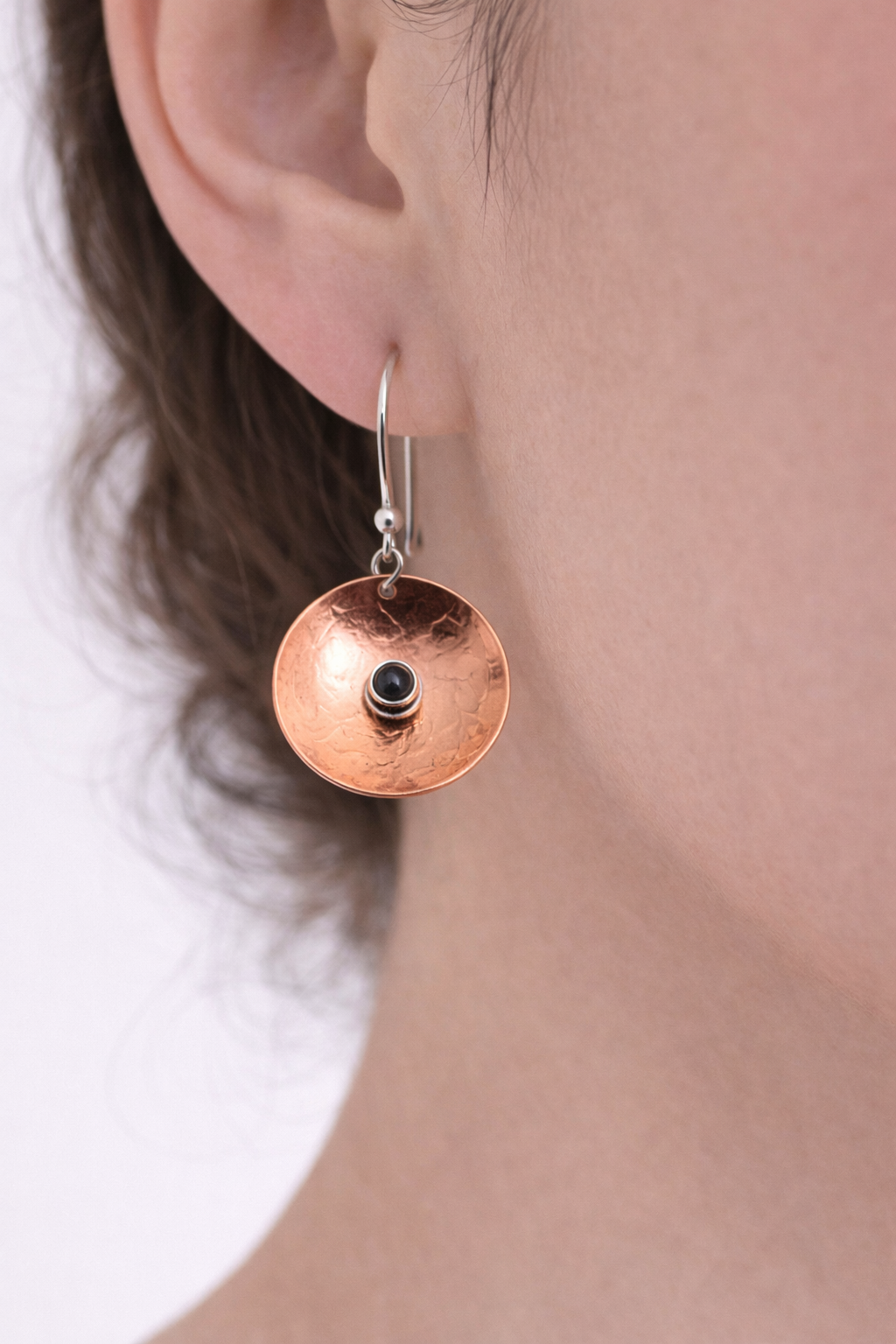 Copper and Sterling Silver Dangle Hook Earrings