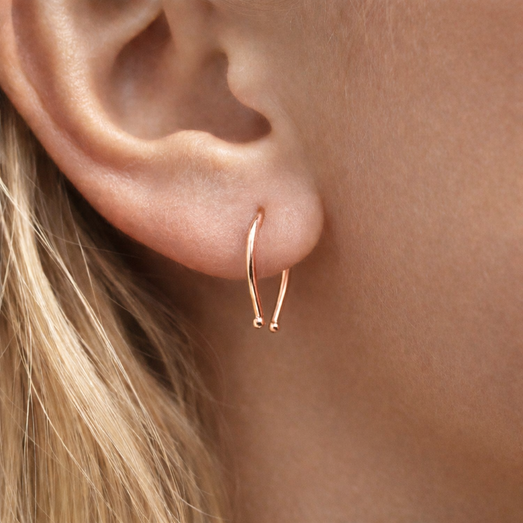 20 GA Rose Gold-Filled Teardrop Hoop Earrings