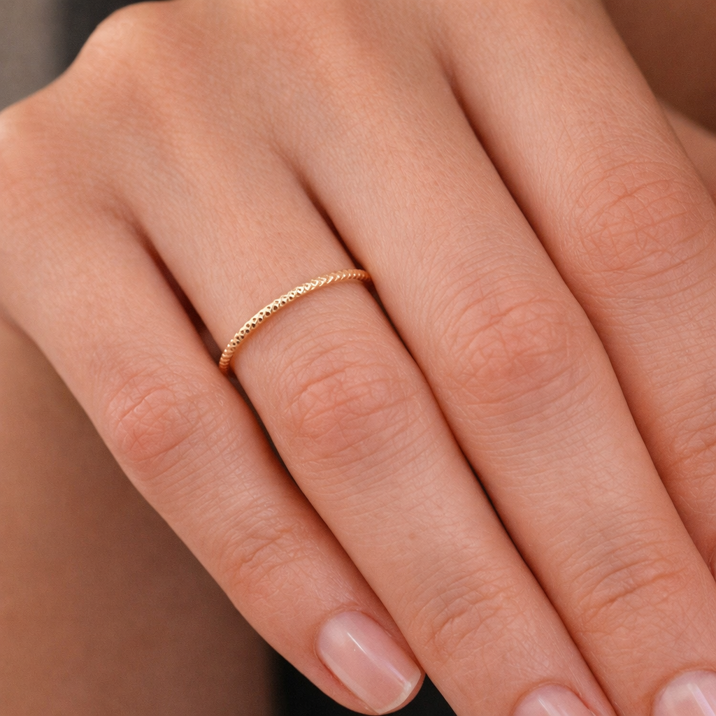 Diamond Cut Gold Filled Stacking Ring
