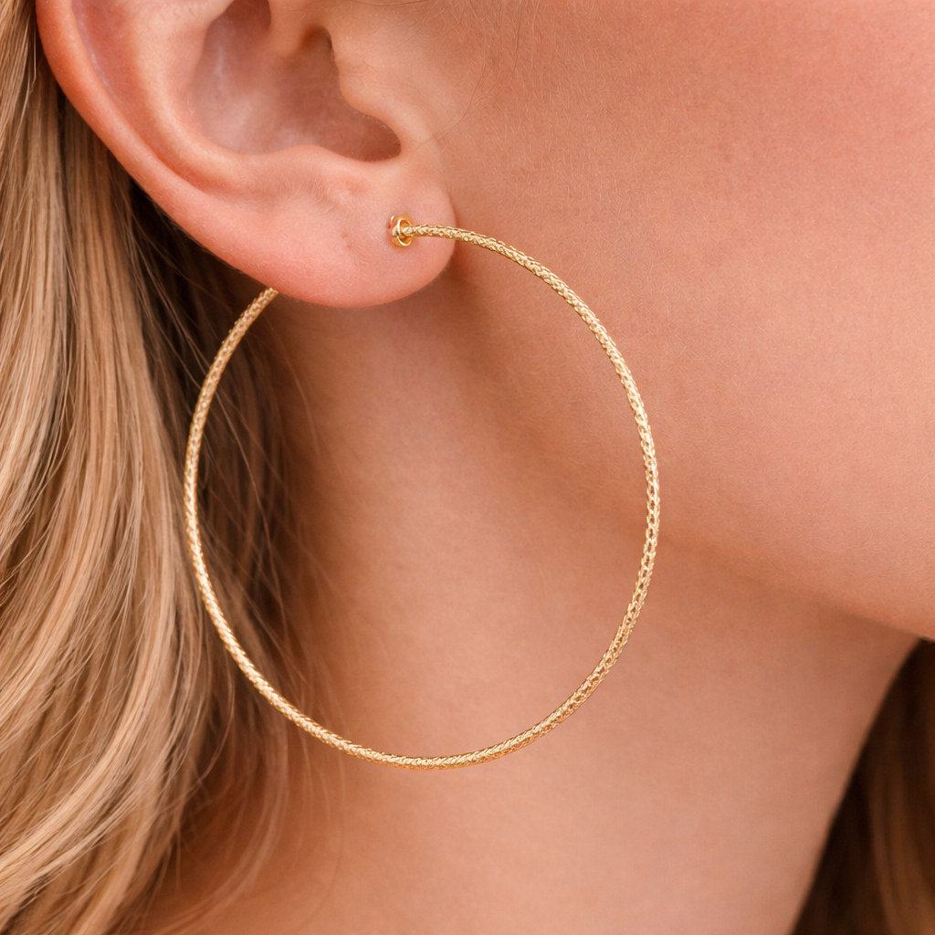 18 GA Gold-Filled Diamond Cut Hoop Earrings